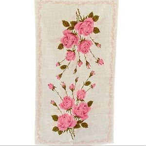 Vintage Pink Roses Parisian Prints Tea Towel
